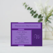 プラムエレガントモノグラムシャワー招待状 インビテーションポストカード (スタンド正面)