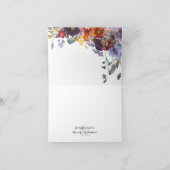 プラムオレンジパーソナライズされた色のフローラ表 サンキューカード (内部)