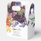 プラムオレンジフローラパーソナライズされた小 フェイバーボックス (オープン)