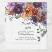 プラムオレンジフローラ パーソナライズされた ワインラベル (シングルラベル)