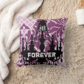 プラムカスタムシャンデリアモノグラ結婚ムと日付 クッション (ブランケット)