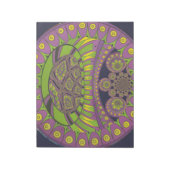 プラムカラフルイエローレース装飾民族パター ノートパッド (回転)