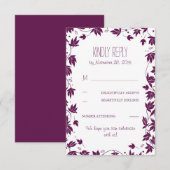 プラムガーデンの葉 ウェディング返信ハガキ 出欠カード (正面/裏面)