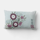 プラムガーベラデイジーブルーフローラブーケアジア美術 ランバークッション (裏面)