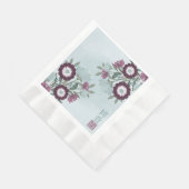 プラムガーベラデイジーブルーフローラブーケアジア美術 縁ありランチョンナプキン (角)