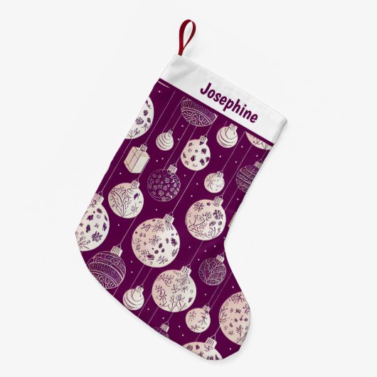 プラムクリスマスオーナメントスモールクリスマスストッキング スモールクリスマスストッキング (正面 (吊り時))