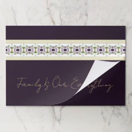 プラムクリームアンドグリーン紙ランチョンマット ペーパーパッド