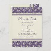 プラムクリームデートの結婚はがきを保存 案内ポストカード (正面/裏面)