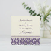 プラムクリーム婚約アナウンスカード 招待状 (スタンド正面)