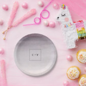 プラムグラデーション&ピモダンックシンプルの水色結婚の ペーパープレート (パーティー)