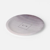 プラムグラデーション&ピモダンックシンプルの水色結婚の ペーパープレート (アングル)