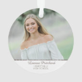 プラムグレー&シルバースクリプト大学院フォトキープサケ オーナメント (裏面)