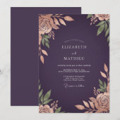 プラムコッパーの秋の結婚式 招待状 (正面/裏面)