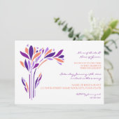 プラムコーラルフローラ婚約パーティ招待状 招待状 (スタンド正面)