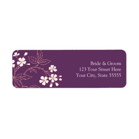 プラムコー結婚ラルのカスタム差出人住所ラベル ラベル (正面)