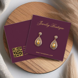 プラムゴールド ブティック QR コード イヤリング ディスプレイ カード