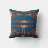 プラムサンゴターコイズ地中海のモザイク抽象芸術 クッション (裏面)