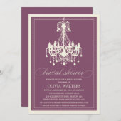 プラムシャンデリア | ブライダルシャワー招待状 招待状 (正面/裏面)