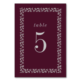 プラムシルバーグリッターウェディング テーブルナンバー