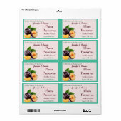 プラムジャムまたは保存フルーツ缶詰ジャー ラベル (フルシート)