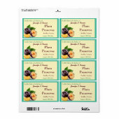 プラムジャムまたは保存IIフルーツキャニングジャー ラベル (フルシート)