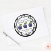 プラムジャムラベルのパーソナライズ ラウンドシール (封筒)
