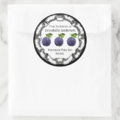 プラムジャムラベルのパーソナライズ ラウンドシール (バッグ)