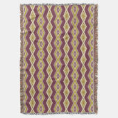 プラムスタイリッシュ&金ゴールドダイヤモンドプリントブランケット スローブランケット (正面縦)