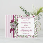 プラムストライプ葉パーティの招待状 招待状 (スタンド正面)