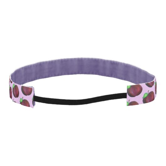 プラムスライプサマーパープルプラムフルーツイラストレーション アスレチックヘッドバンド (裏面)