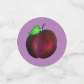 プラムスライプサマーパープルプラムフルーツプリント コンフェッティ (スモール正面)