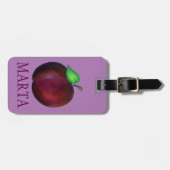 プラムスライプサマーパープルプラムフルーツプリント ラゲッジタグ (正面横)