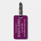 プラムスライプサマーパープルプラムフルーツプリント ラゲッジタグ (裏面縦)