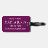 プラムスライプサマーパープルプラムフルーツプリント ラゲッジタグ (裏面横)