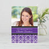 プラムダマスクフォトブライダルルンチョン招待状カード 招待状 (スタンド正面)