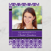 プラムダマスクフォトブライダルルンチョン招待状カード 招待状 (正面/裏面)