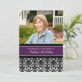 プラムダマスクフォト70thバースデーパーティ招待状 招待状 (スタンド正面)