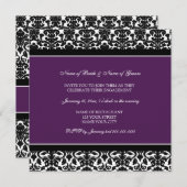 プラムダマスク婚約パーティ招待状 招待状 (正面/裏面)