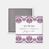 プラムダマスク日付を保存 マグネット (正面/裏面)