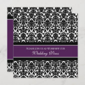 プラムダマスク結婚式更新招待状 招待状 (正面/裏面)