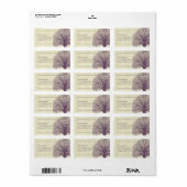 プラムツリーアイボリーダマスク差出人住所ラベル ラベル (フルシート)