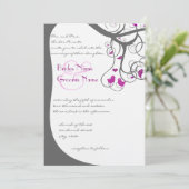 プラムツリースワールプラムラブバード結婚式招待状 招待状 (スタンド正面)