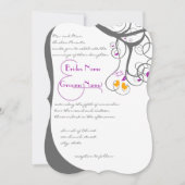 プラムツリーズラブバード結婚式招待状 招待状 (正面)