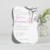 プラムツリーズラブバード結婚式招待状 招待状 (スタンド正面)