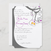 プラムツリーズラブバード結婚式招待状 招待状 (正面)