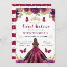 プラムドレスブルネットプリンセススウィート16