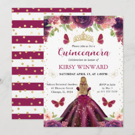 プラムドレスブロンドプリンセスキンセアニェラ 招待状