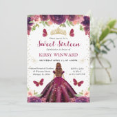 プラムドレスレッドフォールドプリンセススウィート16 招待状 (スタンド正面)