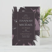 プラムナス黒抽象芸術結婚フローラ 招待状 (スタンド正面)