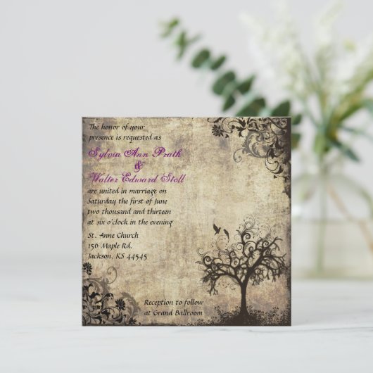 プラムニューライフヴィンテージウェディング招待状 招待状 (スタンド正面)